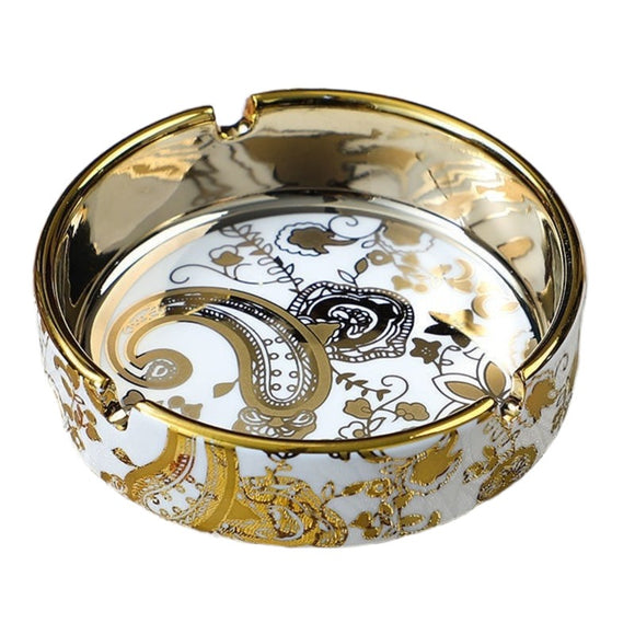 European Luxury Ceramic Ashtray Baroque-Inspired Design Ash Tray Porcelain