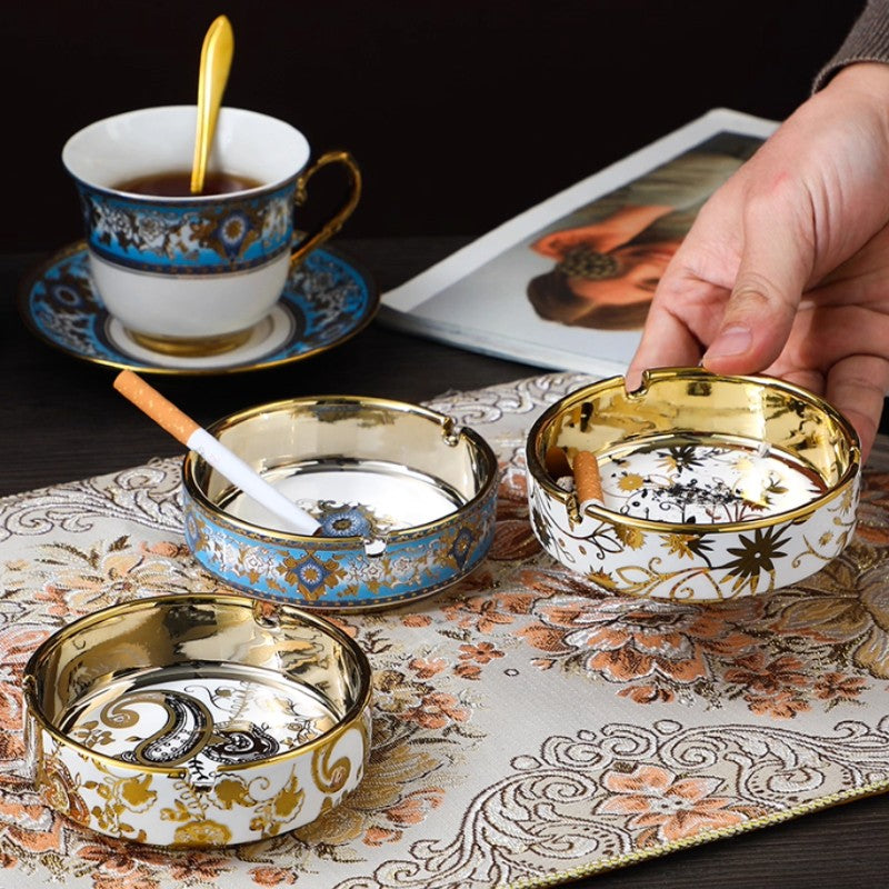 European Luxury Ceramic Ashtray Baroque-Inspired Design – Ashtray Planet