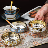 European Luxury Ceramic Ashtray Baroque-Inspired Design Ash Tray Porcelain