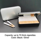 Extra Large Metal Cigarette Case Black Silver
