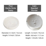 Size comparison chart of the minimalist face ceramic ashtray