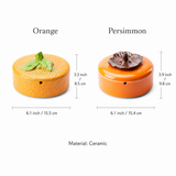 Orange and persimmon ceramic ashtray size guide with dimensions