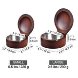 Handcrafted Wooden Ashtray with Lid and Stainless Steel Liner Wood Covered Lidded Smokeless Ash Tray