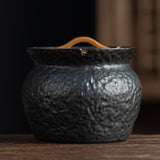 Japanese Ceramic Ashtray with Lid Lotus Design Decorative Ash Tray