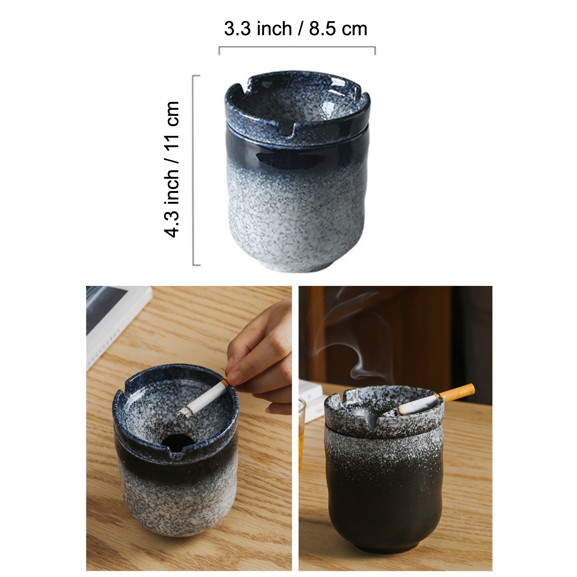 Japanese Retro Ashtray with Funnel Lid Ceramic – Ashtray Planet