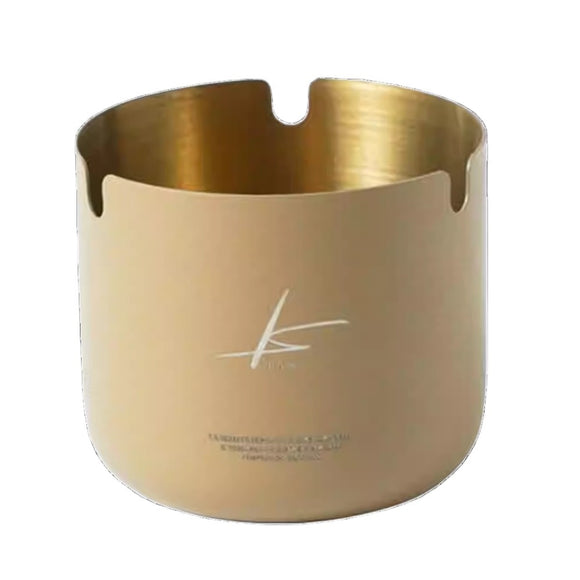 Khaki Matte Gold Stainless Steel Ashtray Modern Minimalist Cool Cute Ash Tray Beige