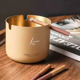 Khaki Matte Gold Stainless Steel Ashtray Modern Minimalist Cool Cute Ash Tray Beige