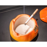 Lidded Ashtray Ceramic Pomegranate Decorative Cool Cute Ash Tray Covered Windproof Smokeless