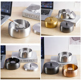 Lidded Outdoor Ashtray Smokeless Ash Tray Stainless Steel Cool Cute Covered Windproof Metal