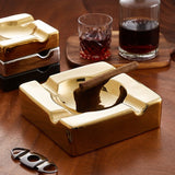 Luxury Ceramic Cigar Ashtray Square Large Ash Tray Decorative Gold