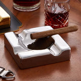 Luxury Ceramic Cigar Ashtray Square Large Ash Tray Decorative Silver