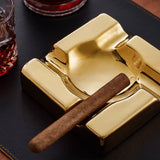 Luxury Ceramic Cigar Ashtray Square Large Ash Tray Decorative Gold