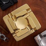 Luxury Ceramic Cigar Ashtray Square Large Ash Tray Decorative Gold