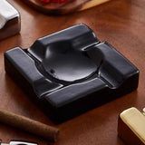 Luxury Ceramic Cigar Ashtray Square Large Ash Tray Decorative Black