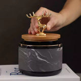 Luxury Deer Statue Ashtray with Lid Covered Lidded Smokeless Cool Ash Tray