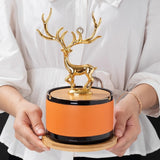 Luxury Deer Statue Ashtray with Lid Covered Lidded Smokeless Cool Ash Tray