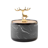 Luxury Deer Statue Ashtray with Lid Covered Lidded Smokeless Cool Ash Tray