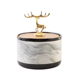 Luxury Deer Statue Ashtray with Lid Covered Lidded Smokeless Cool Ash Tray