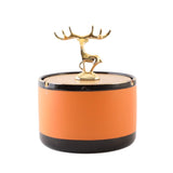 Luxury Deer Statue Ashtray with Lid Covered Lidded Smokeless Cool Ash Tray