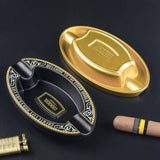 Luxury Double-Groove Cigar Ashtray Resin Ash Tray