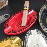 Luxury Double-Groove Cigar Ashtray Resin Ash Tray
