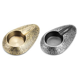 Luxury Engraved Alloy Cigar Ashtray Vintage Baroque Style Ash Tray Metal