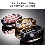 Luxury Faceted Crystal Glass Ashtray with Dual Cigarette Grooves