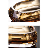 Luxury Faceted Crystal Glass Ashtray with Dual Cigarette Grooves