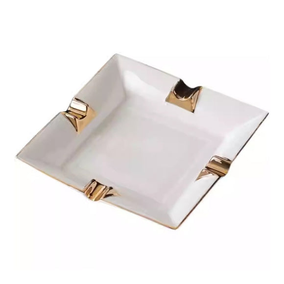 Luxury White Ceramic Cigar Ashtray Premium Cool Large Ash Tray 
