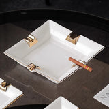 Luxury White Ceramic Cigar Ashtray Premium Cool Large Ash Tray 