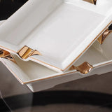 Luxury White Ceramic Cigar Ashtray Premium Cool Large Ash Tray 