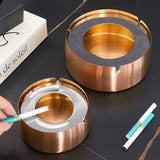 Metal Ashtray with Optional Lid Stainless Steel Cool Ash Tray Outdoor