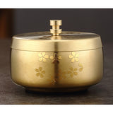 Metal Ashtray with Lid Stainless Steel Covered Ash Tray Flowers