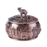 Metal Ashtray with Lid Vintage Elephant Cool Cute Ash Tray Windproof Covered Lidded Smokeless
