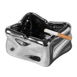 Glacier-Inspired Ceramic Cigarette Ashtray Cute Cool Minimalist Ash Tray Silver