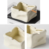 Glacier-Inspired Ceramic Cigarette Ashtray Cute Cool Minimalist Ash Tray Cream White