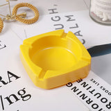 Minimalist Melamine Ashtray Yellow Square Cute Ash Tray