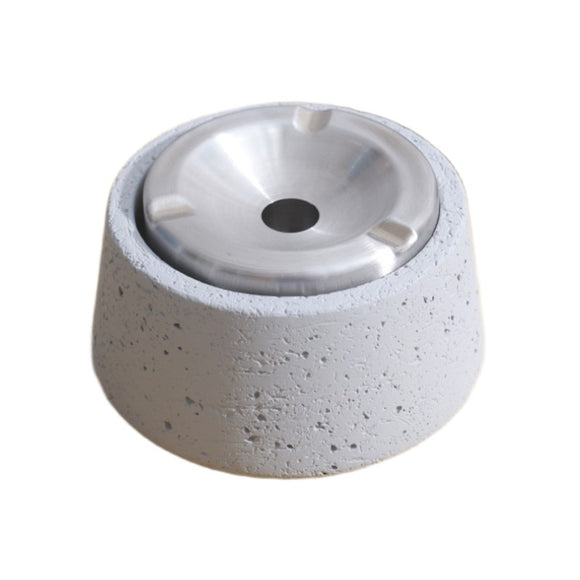 Modern Heavy Duty Smokeless Ashtray Concrete Cement Lidded Covered Ash Tray