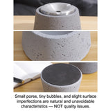 Modern Heavy Duty Smokeless Ashtray Concrete Cement Lidded Covered Ash Tray
