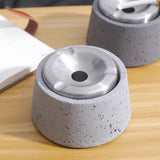 Modern Heavy Duty Smokeless Ashtray Concrete Cement Lidded Covered Ash Tray