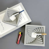 Modern Spiral Concrete Ashtray Minimalist Zen Geometry Design Cool Ashtray Gray