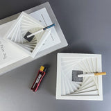 Modern Spiral Concrete Ashtray Minimalist Zen Geometry Design Cool Ashtray White