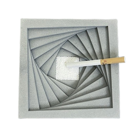 Modern Spiral Concrete Ashtray Minimalist Zen Geometry Design Cool Ashtray Gray