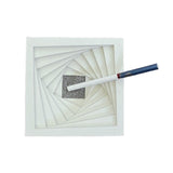 Modern Spiral Concrete Ashtray Minimalist Zen Geometry Design Cool Ashtray White