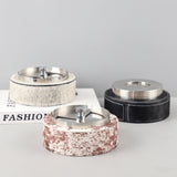 Modern Stainless Steel Ashtray with Rotating Lid Sturdy Cool Ash Tray