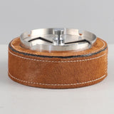 Modern Stainless Steel Ashtray with Rotating Lid Sturdy Cool Ash Tray