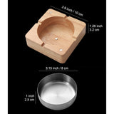 Outdoor Covered Ashtray Wooden Square Lidded Smokeless Windproof Ash Tray