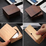 Outdoor Covered Ashtray Wooden Square Lidded Smokeless Windproof Ash Tray