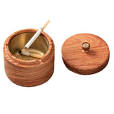 Outdoor Covered Ashtray Wooden Smokeless Cool Ash Tray Windproof Lidded