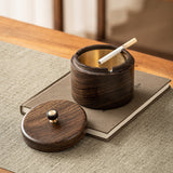 Outdoor Covered Ashtray Wooden Smokeless Cool Ash Tray Windproof Lidded